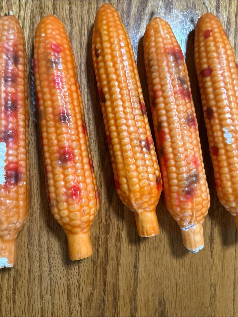Harvest Orange Corn-Shaped Decorative Candles - Set of 6
